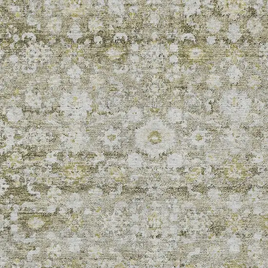 Taupe Beige And Gold Oriental Washable Indoor Outdoor Area Rug Photo 5