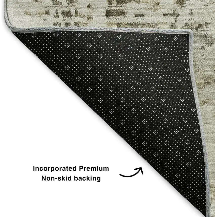 Taupe Beige And Gray Abstract Washable Area Rug With UV Protection Photo 7