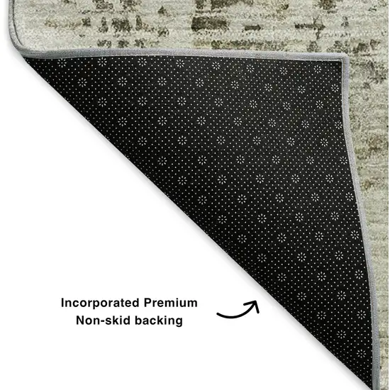 Taupe Beige And Gray Abstract Washable Area Rug With UV Protection Photo 5