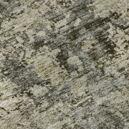 Taupe Beige And Gray Abstract Washable Area Rug With UV Protection Photo 8