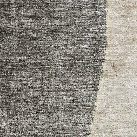 Taupe Beige And Gray Abstract Washable Area Rug With UV Protection Photo 4