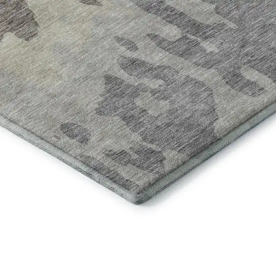 Taupe Beige And Gray Abstract Washable Area Rug With UV Protection Photo 7