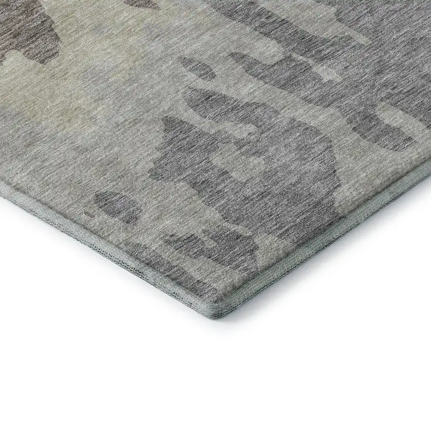 Taupe Beige And Gray Abstract Washable Area Rug With UV Protection Photo 7