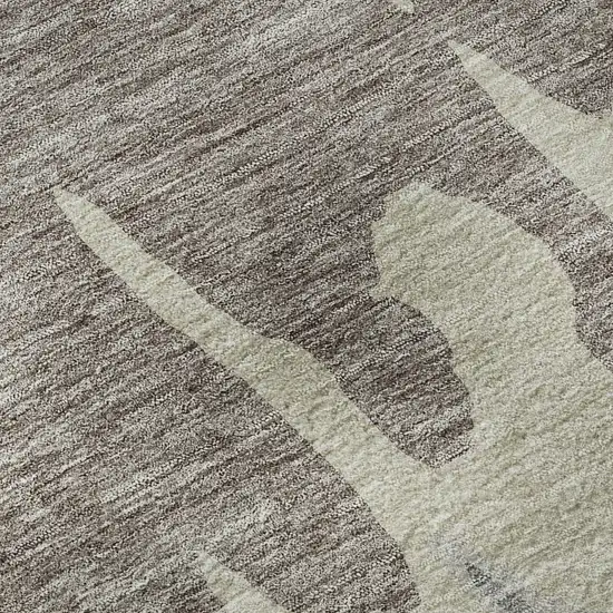 Taupe Beige And Gray Abstract Washable Area Rug With UV Protection Photo 9