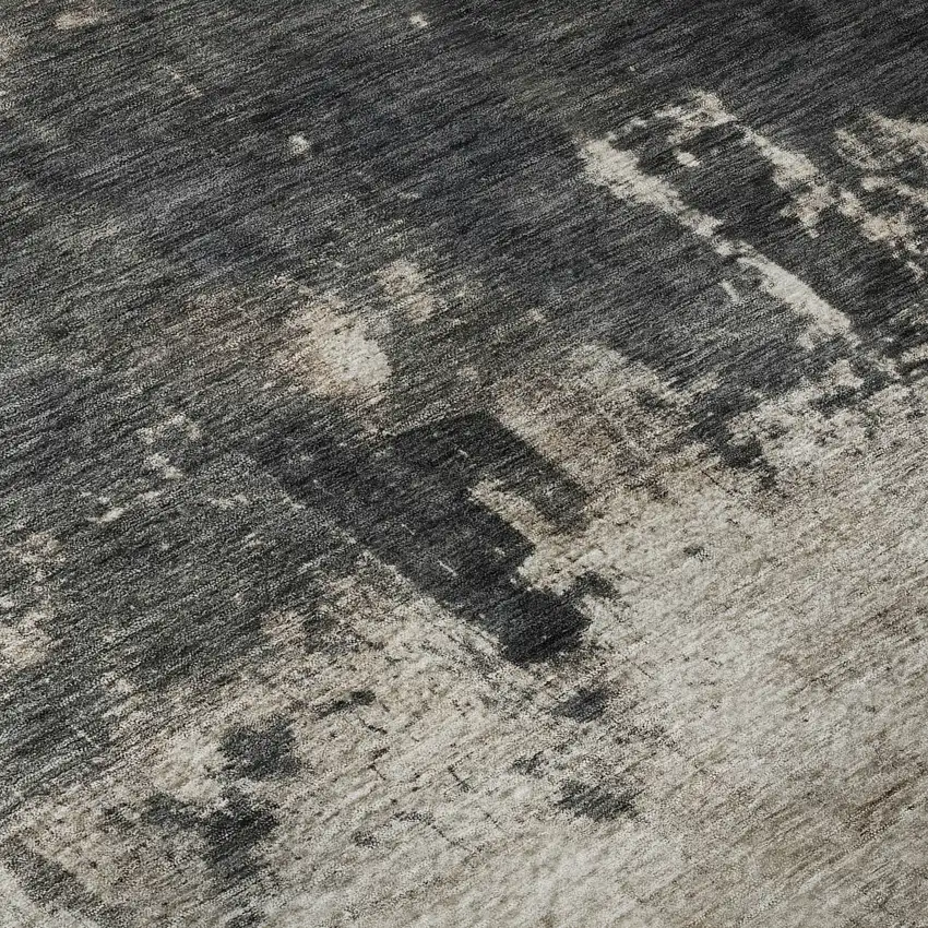 Taupe Beige And Gray Abstract Washable Area Rug With UV Protection Photo 7