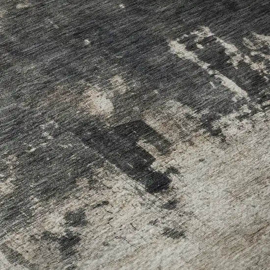Taupe Beige And Gray Abstract Washable Area Rug With UV Protection Photo 7