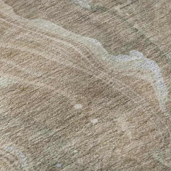 Taupe Beige And Gray Abstract Washable Area Rug With UV Protection Photo 9