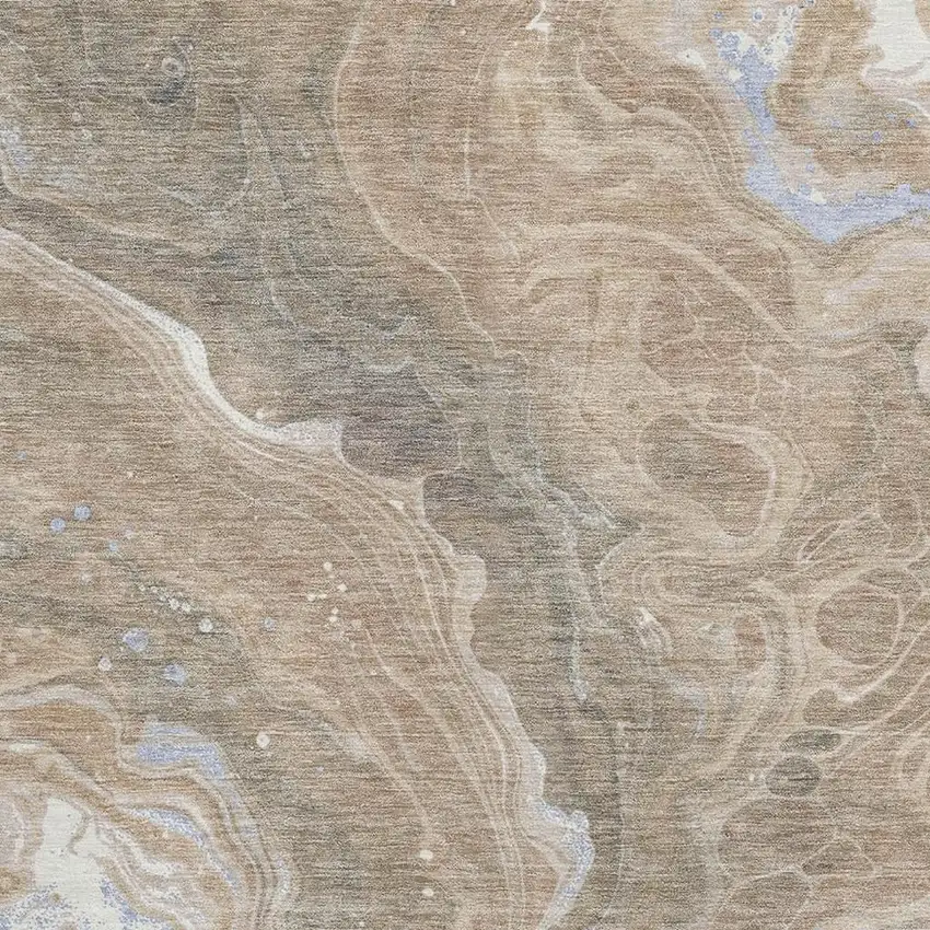 Taupe Beige And Gray Abstract Washable Area Rug With UV Protection Photo 2