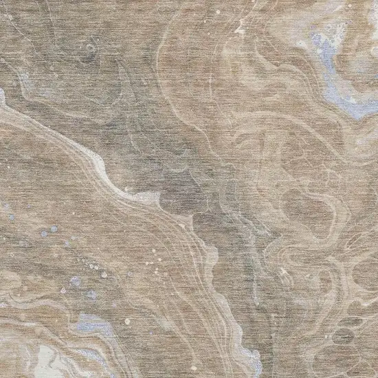 Taupe Beige And Gray Abstract Washable Area Rug With UV Protection Photo 2