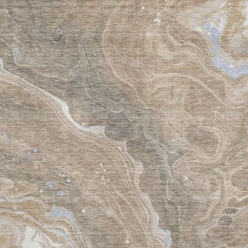 Taupe Beige And Gray Abstract Washable Area Rug With UV Protection Photo 2