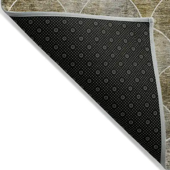 Taupe Beige And Gray Abstract Washable Indoor Outdoor Area Rug Photo 3