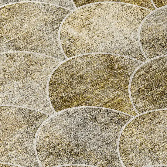 Taupe Beige And Gray Abstract Washable Indoor Outdoor Area Rug Photo 5