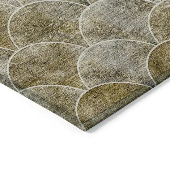 Taupe Beige And Gray Abstract Washable Indoor Outdoor Area Rug Photo 4