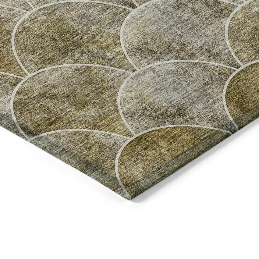 Taupe Beige And Gray Abstract Washable Indoor Outdoor Area Rug Photo 4