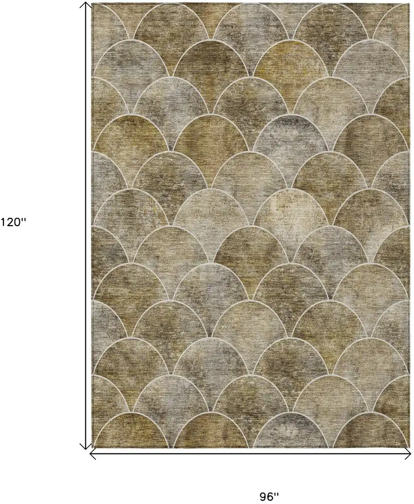 Taupe Beige And Gray Abstract Washable Indoor Outdoor Area Rug Photo 3