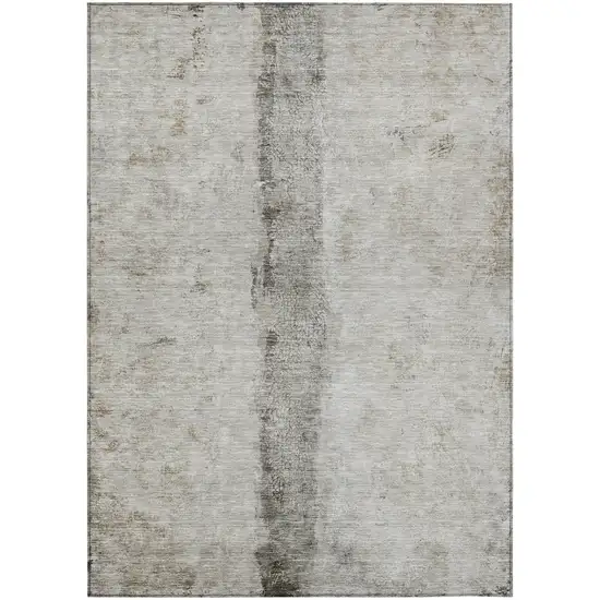 Taupe Beige And Gray Abstract Washable Indoor Outdoor Area Rug Photo 2