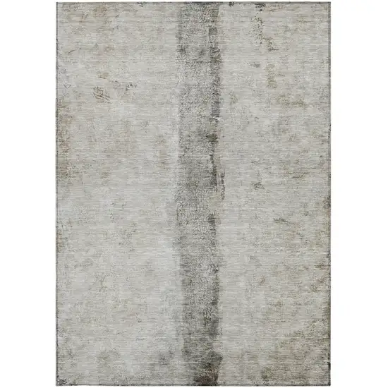 Taupe Beige And Gray Abstract Washable Indoor Outdoor Area Rug Photo 5