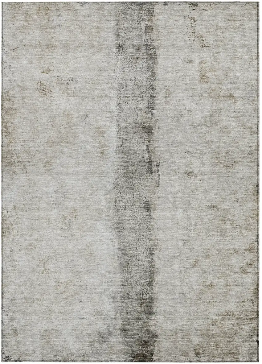Taupe Beige And Gray Abstract Washable Indoor Outdoor Area Rug Photo 5