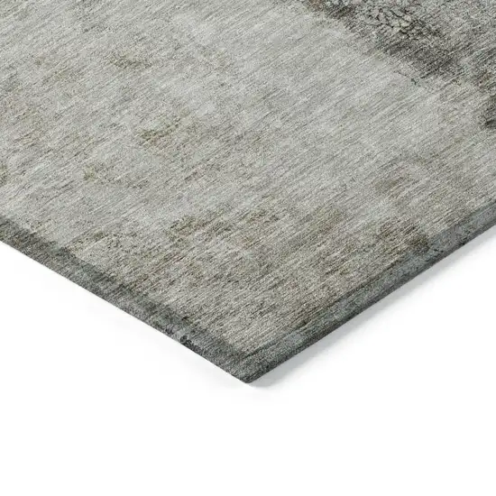 Taupe Beige And Gray Abstract Washable Indoor Outdoor Area Rug Photo 4