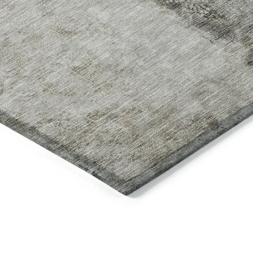Taupe Beige And Gray Abstract Washable Indoor Outdoor Area Rug Photo 4