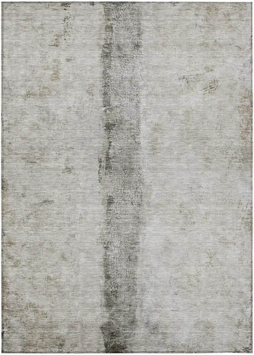 Taupe Beige And Gray Abstract Washable Indoor Outdoor Area Rug Photo 2
