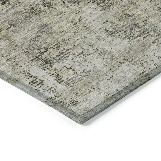 Taupe Beige And Gray Abstract Washable Indoor Outdoor Area Rug Photo 4