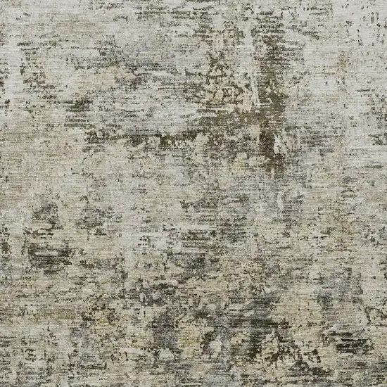 Taupe Beige And Gray Abstract Washable Indoor Outdoor Area Rug Photo 7