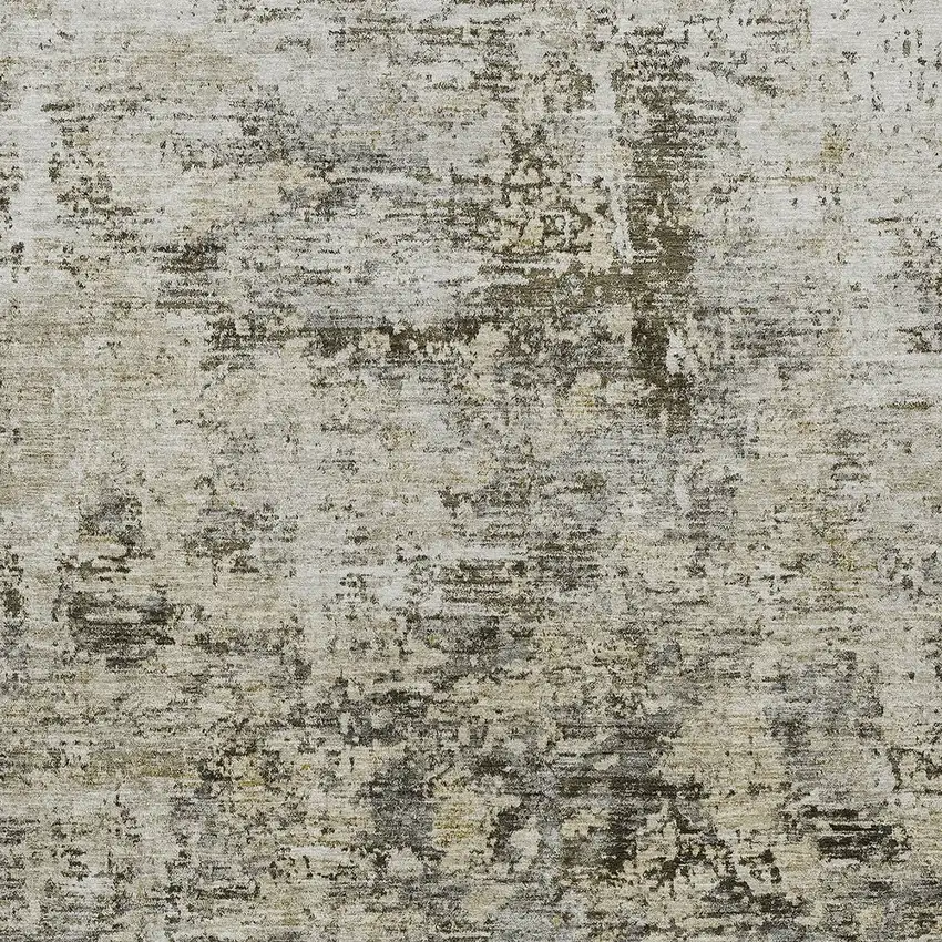 Taupe Beige And Gray Abstract Washable Indoor Outdoor Area Rug Photo 7