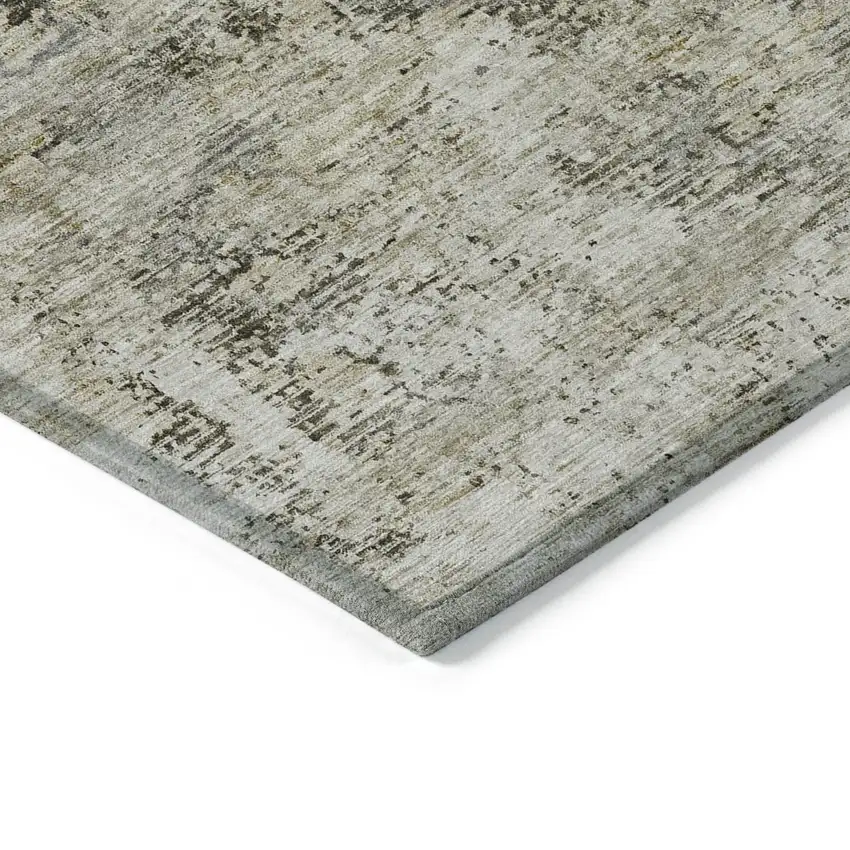 Taupe Beige And Gray Abstract Washable Indoor Outdoor Area Rug Photo 5
