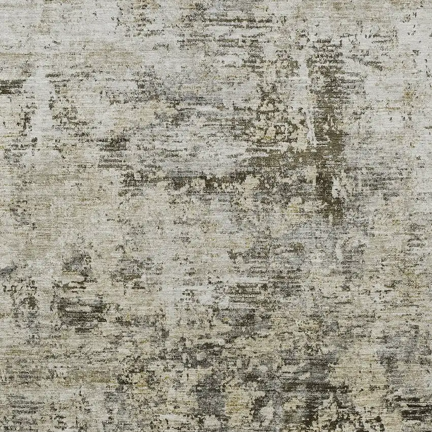Taupe Beige And Gray Abstract Washable Indoor Outdoor Area Rug Photo 6