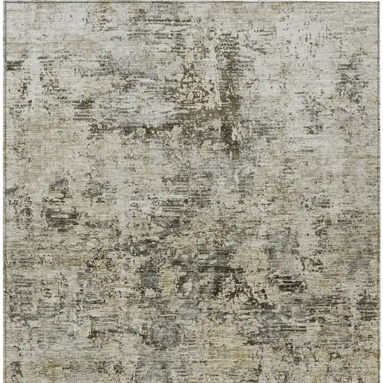 Taupe Beige And Gray Abstract Washable Indoor Outdoor Area Rug Photo 7