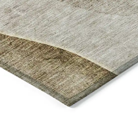 Taupe Beige And Gray Abstract Washable Indoor Outdoor Area Rug Photo 2