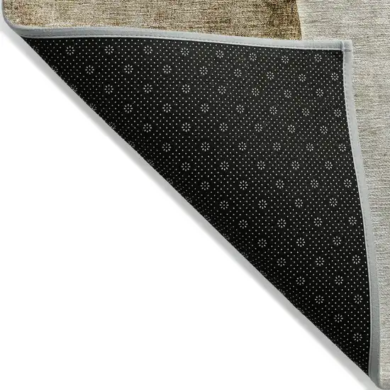 Taupe Beige And Gray Abstract Washable Indoor Outdoor Area Rug Photo 3