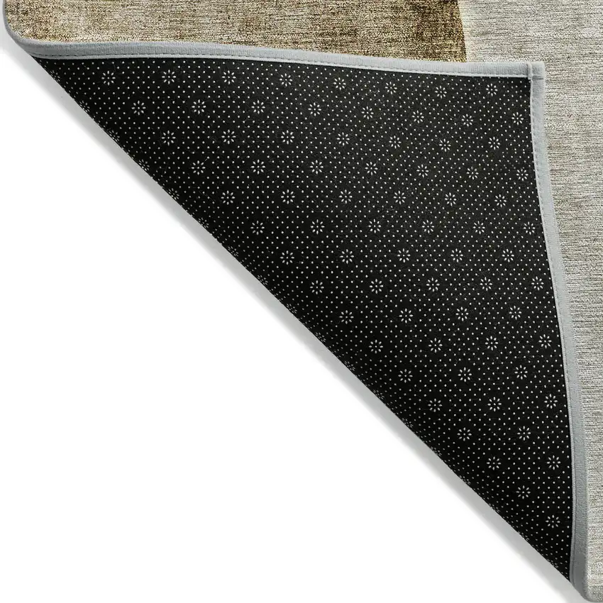 Taupe Beige And Gray Abstract Washable Indoor Outdoor Area Rug Photo 3