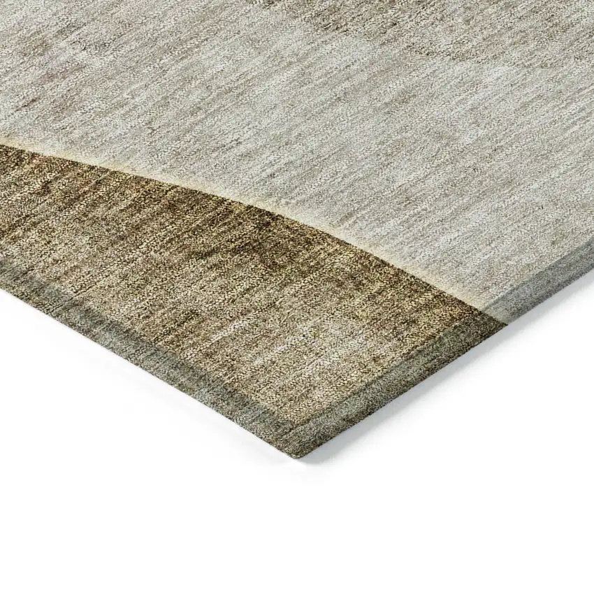 Taupe Beige And Gray Abstract Washable Indoor Outdoor Area Rug Photo 2