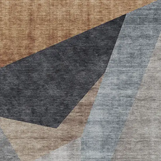 Taupe Beige And Gray Abstract Washable Indoor Outdoor Area Rug Photo 4