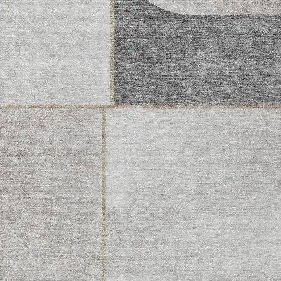 Taupe Beige And Gray Abstract Washable Indoor Outdoor Area Rug Photo 4