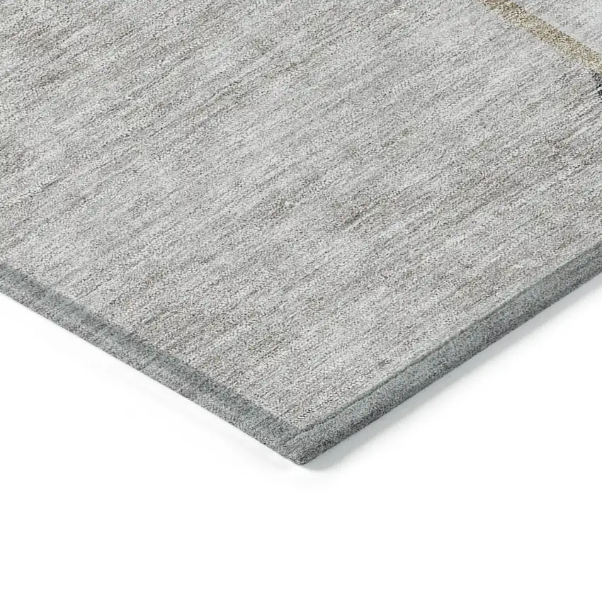 Taupe Beige And Gray Abstract Washable Indoor Outdoor Area Rug Photo 3