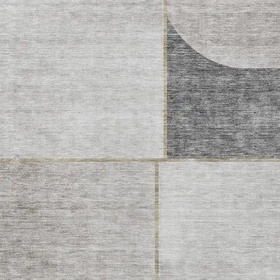 Taupe Beige And Gray Abstract Washable Indoor Outdoor Area Rug Photo 5