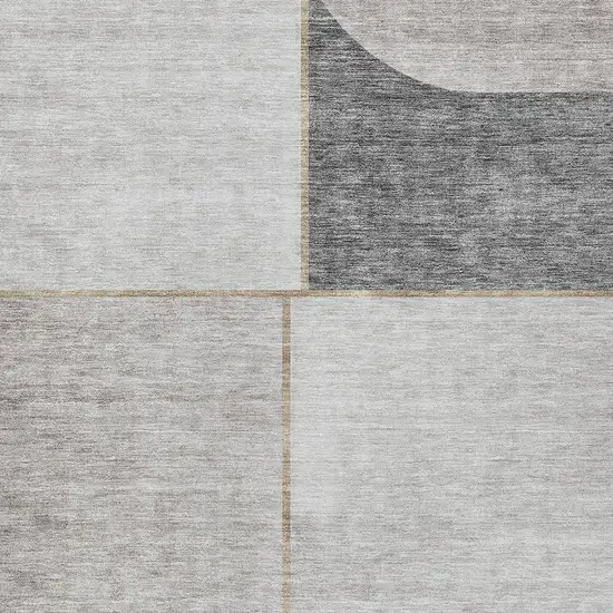 Taupe Beige And Gray Abstract Washable Indoor Outdoor Area Rug Photo 5