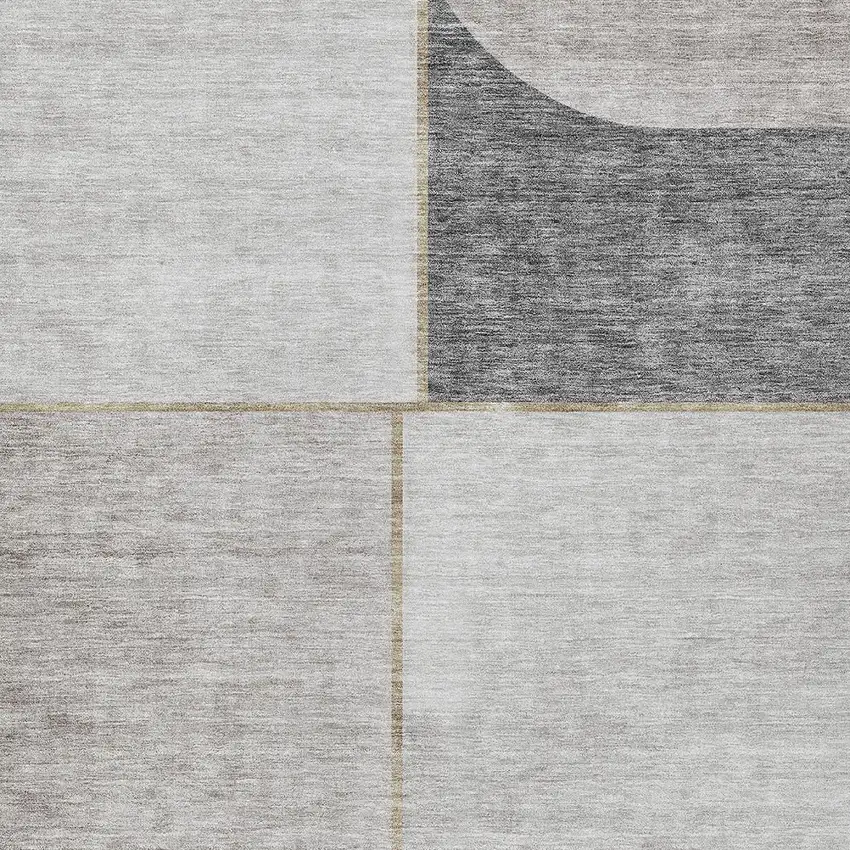Taupe Beige And Gray Abstract Washable Indoor Outdoor Area Rug Photo 5