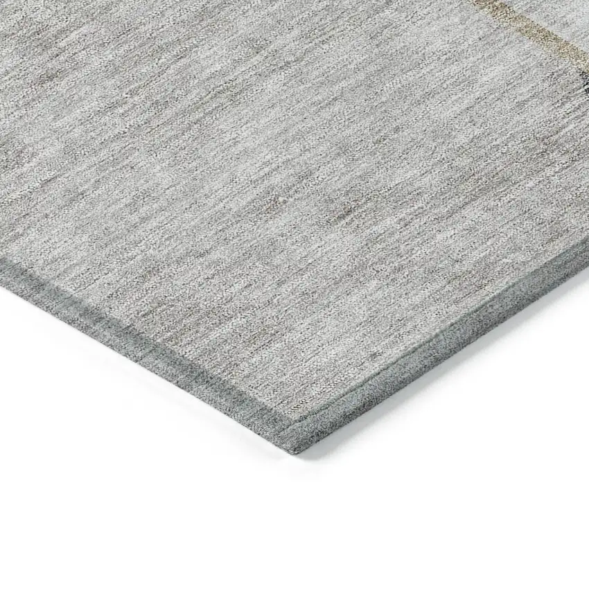 Taupe Beige And Gray Abstract Washable Indoor Outdoor Area Rug Photo 4