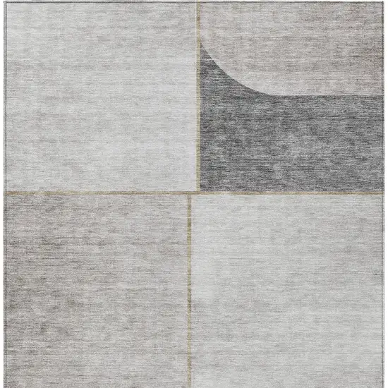 Taupe Beige And Gray Abstract Washable Indoor Outdoor Area Rug Photo 6