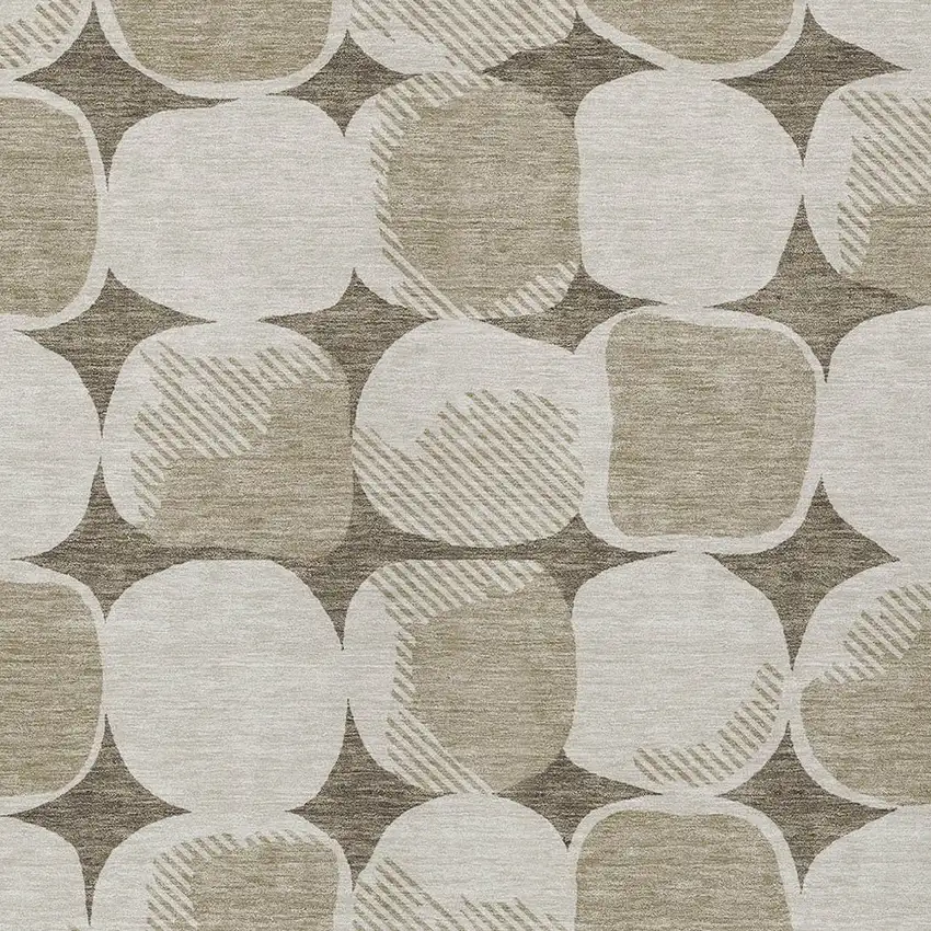 Taupe Beige And Gray Abstract Washable Indoor Outdoor Area Rug Photo 6