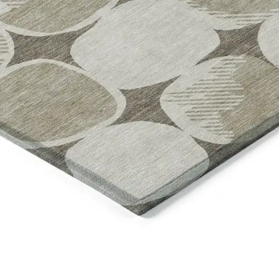 Taupe Beige And Gray Abstract Washable Indoor Outdoor Area Rug Photo 4
