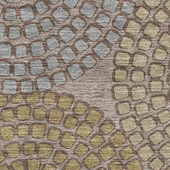 Taupe Beige And Gray Geometric Washable Area Rug With UV Protection Photo 3