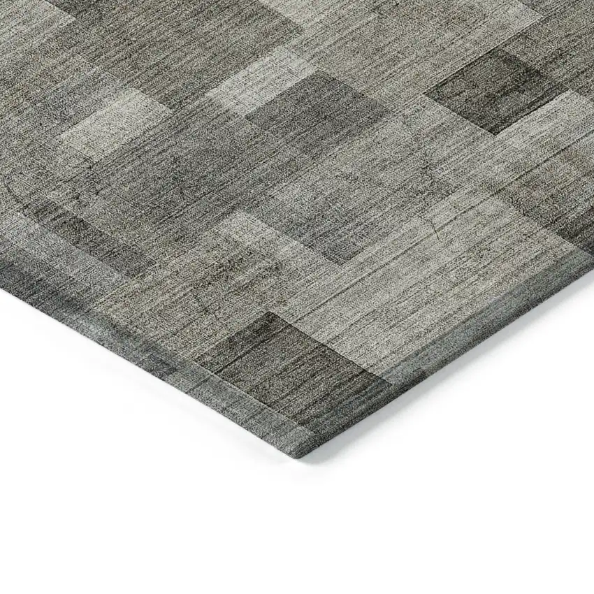 Taupe Beige And Gray Geometric Washable Indoor Outdoor Area Rug Photo 4
