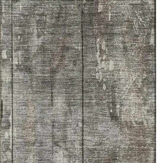 Taupe Beige And Gray Striped Washable Area Rug With UV Protection Photo 2