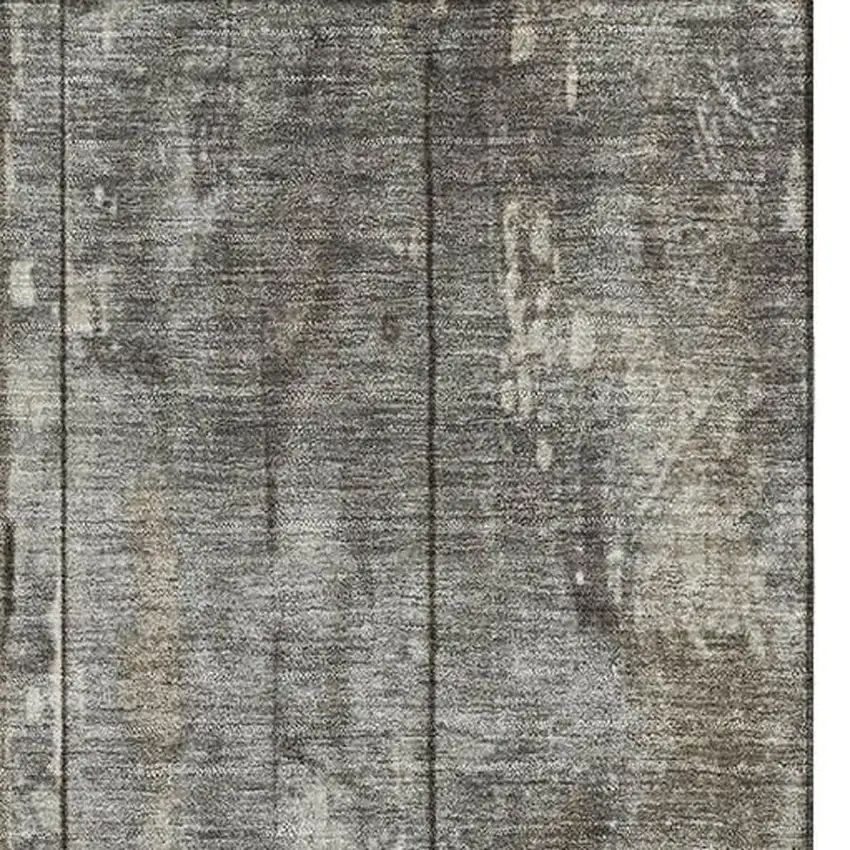 Taupe Beige And Gray Striped Washable Area Rug With UV Protection Photo 3