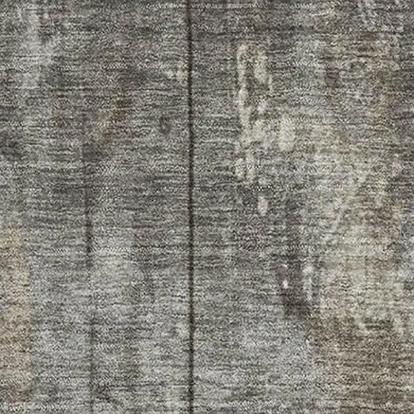 Taupe Beige And Gray Striped Washable Area Rug With UV Protection Photo 2